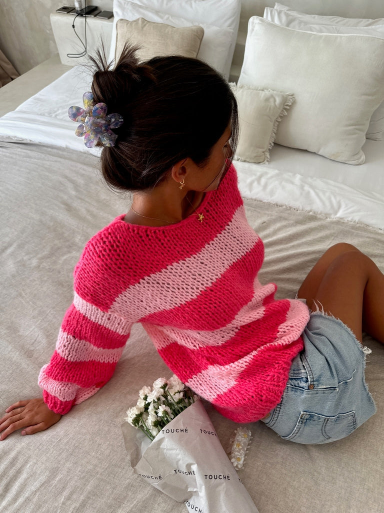 Forget Me Not Jumper in Double Pinks - Kiwi & Co