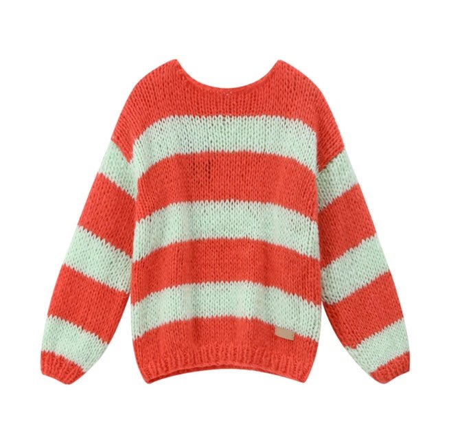Forget Me Not Jumper in Red and Green - Kiwi & Co