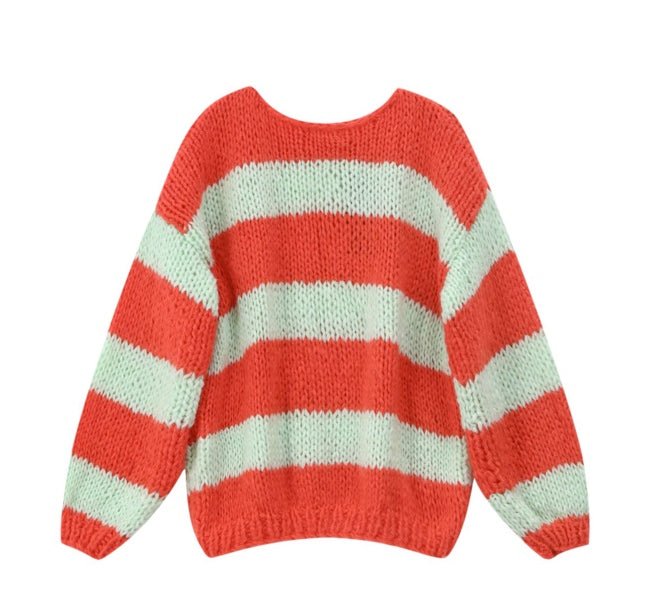 Forget Me Not Jumper in Red and Green - Kiwi & Co