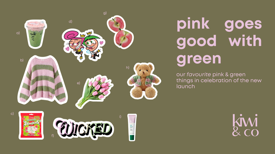 Pink goes good with green! Our favourite pink & green things in celebration of the new launch🩰🍵🎀🫒