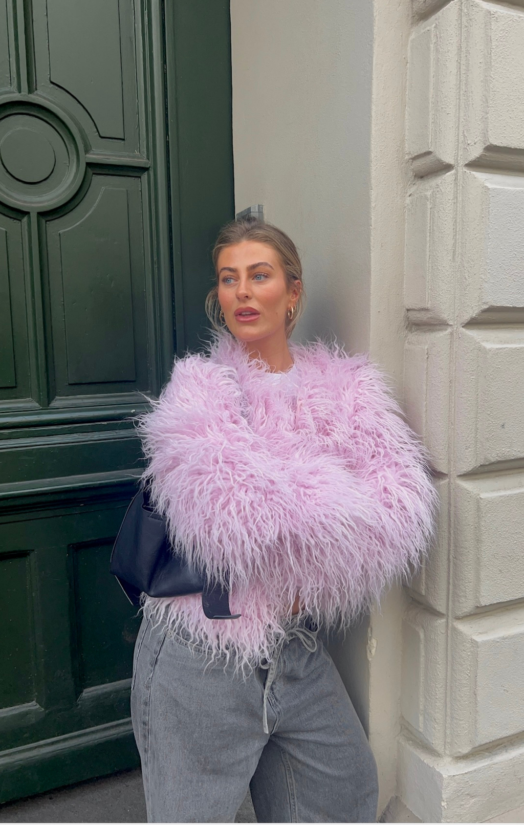 Esme Faux Fur Powder Pink Coat