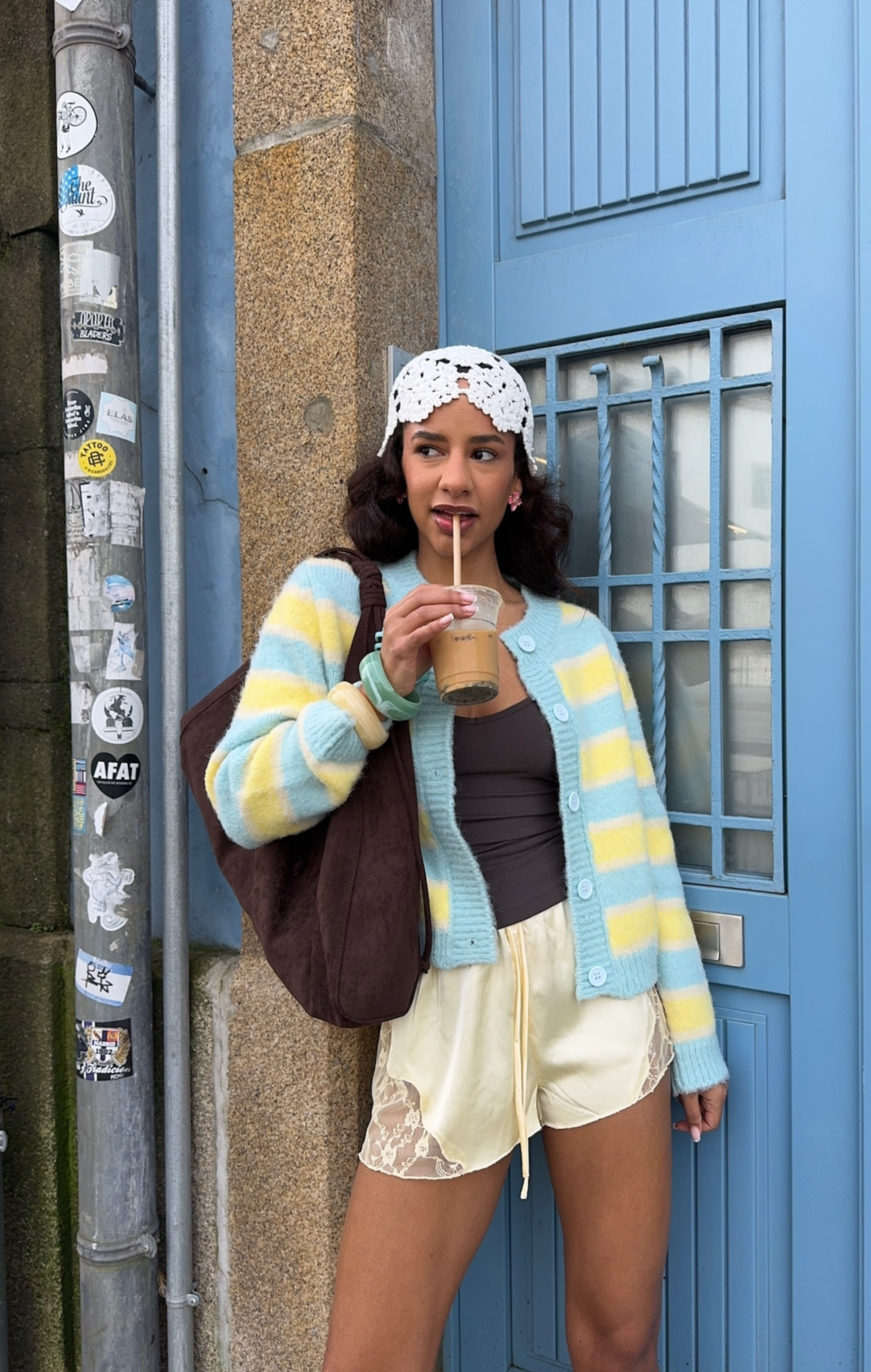 Coming Soon Blue & Yellow Darling Cardigan