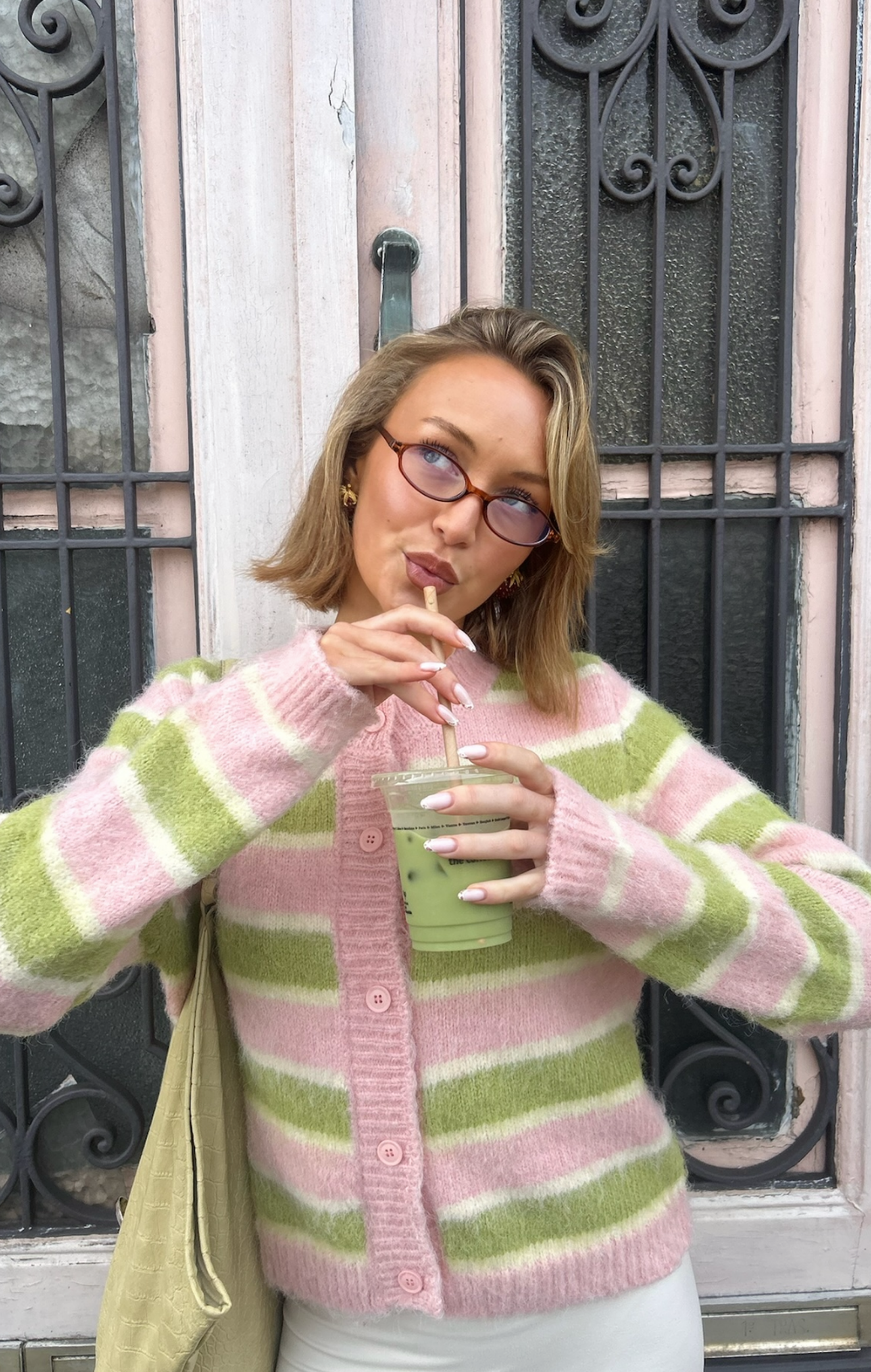 Coming Soon Pink & Green Darling Cardigan