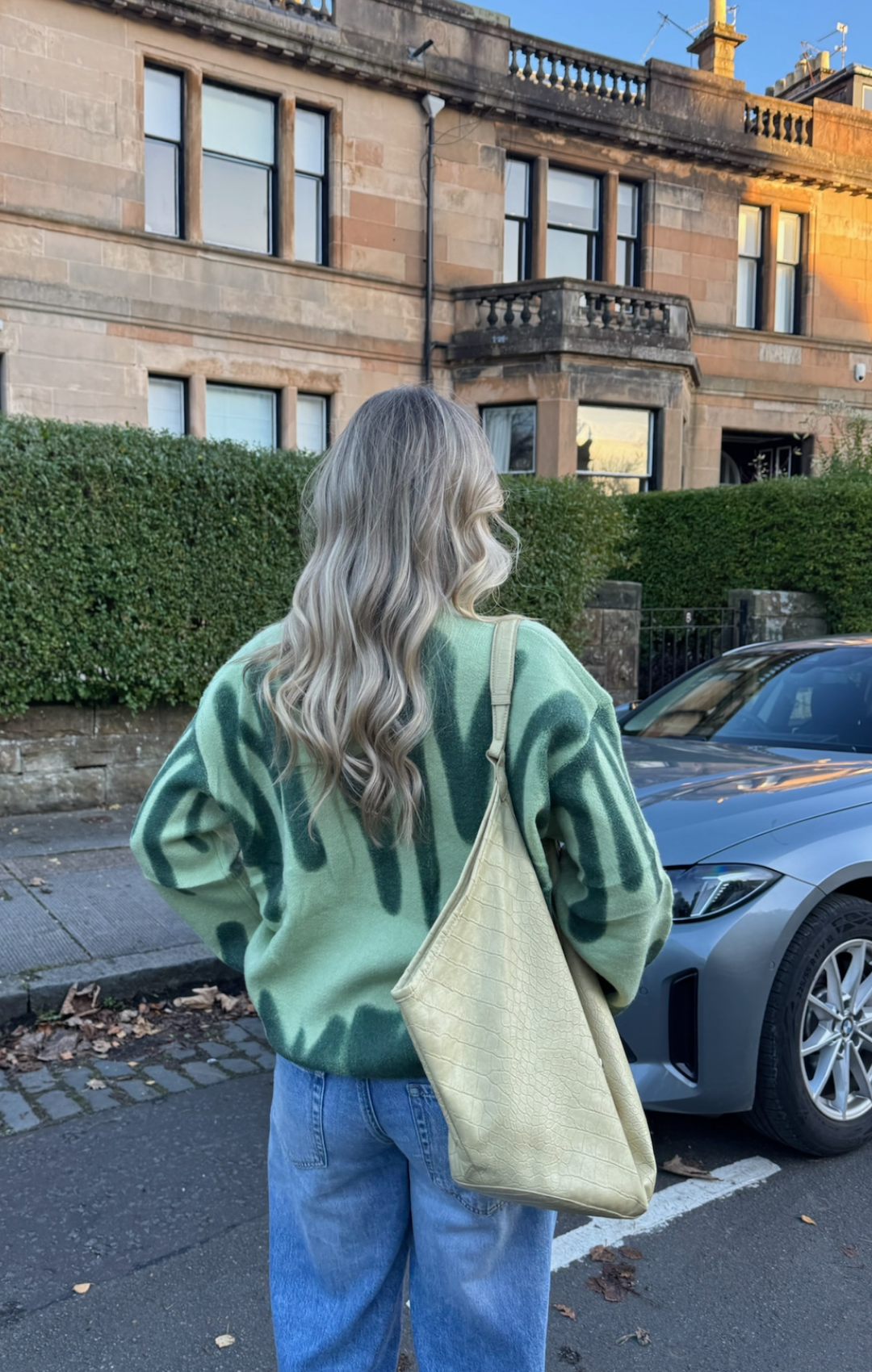 Double Green Poplar Paint Spill Jumper