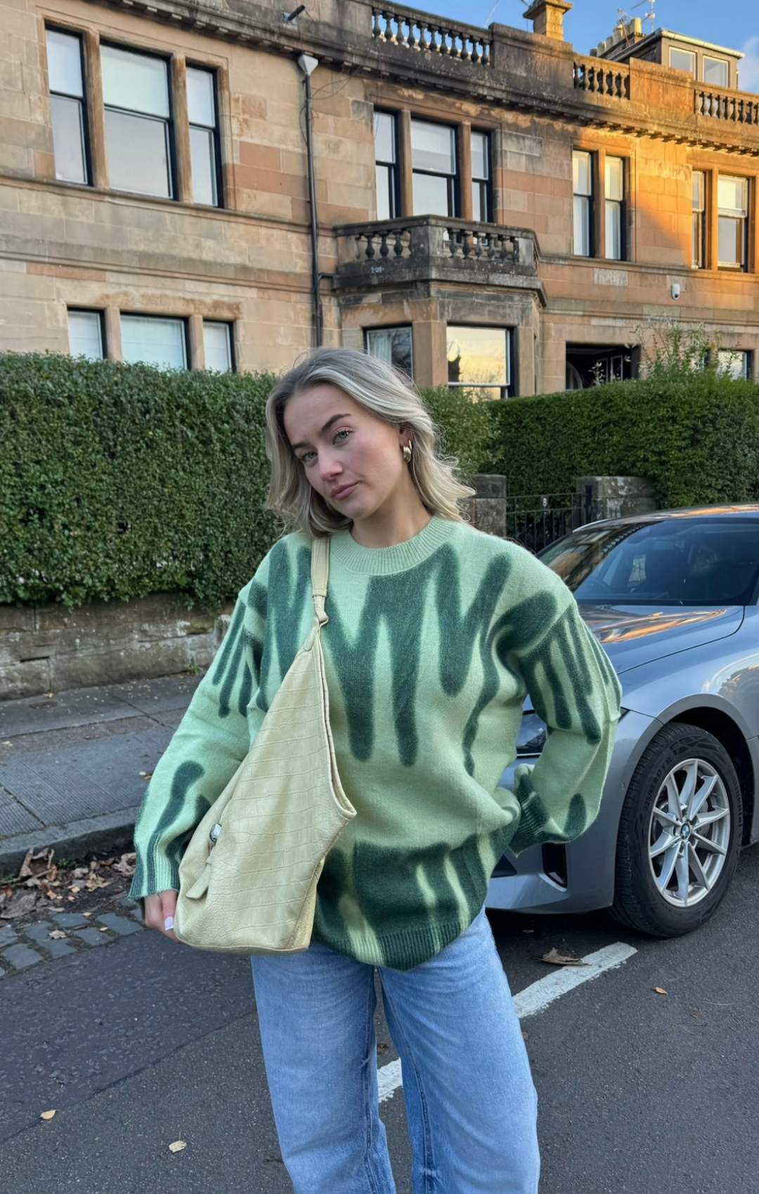 Double Green Poplar Paint Spill Jumper