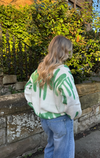 Green & White Poplar Paint Spill Jumper