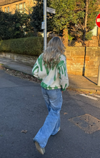 Green & White Poplar Paint Spill Jumper