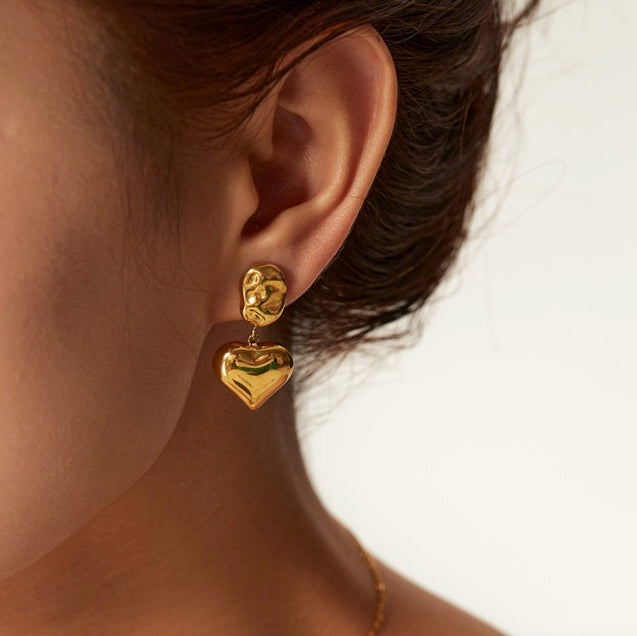 Love is a Secret Earrings in Gold - Kiwi & Co Earrings