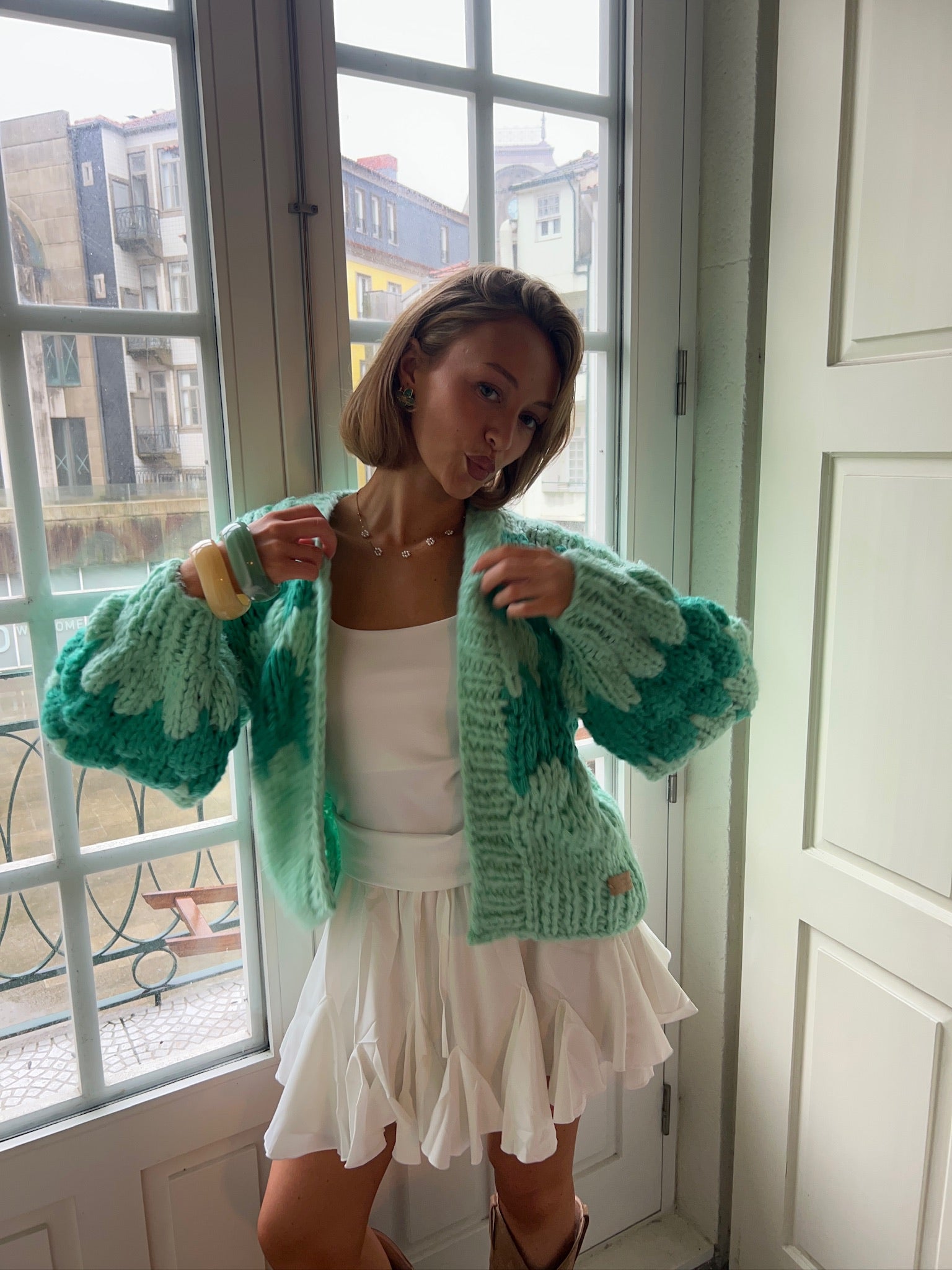 Mint Gelato Hugs & Kisses Cardigan
