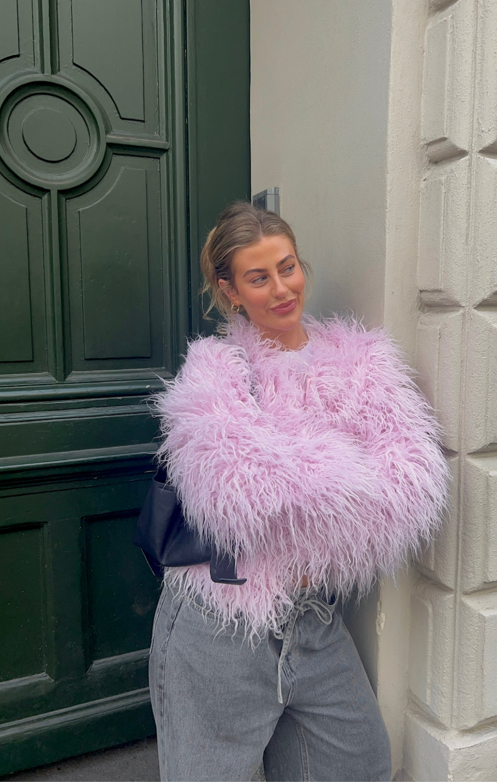 Esme Faux Fur Powder Pink Coat