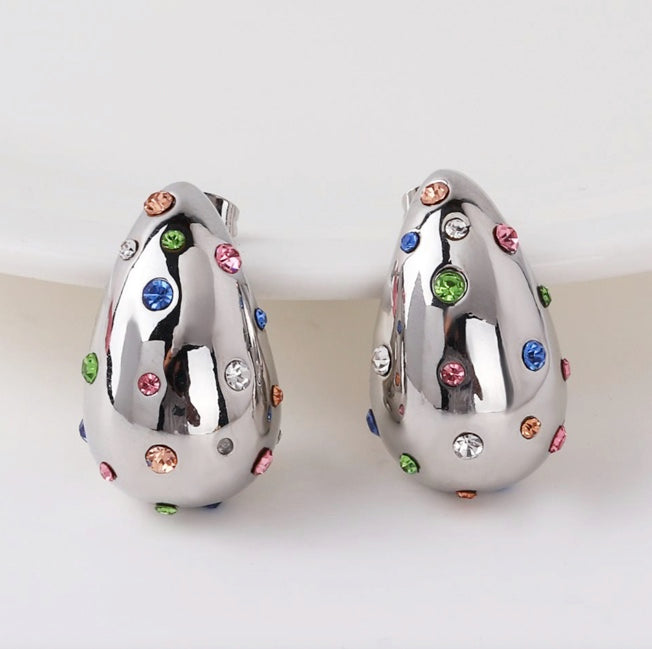 Studded Teardrop Earrings - Kiwi & Co Earrings