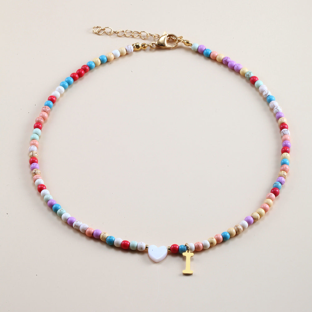 Rainbow Romance Alphabet Charm Necklace - Kiwi & Co Necklace