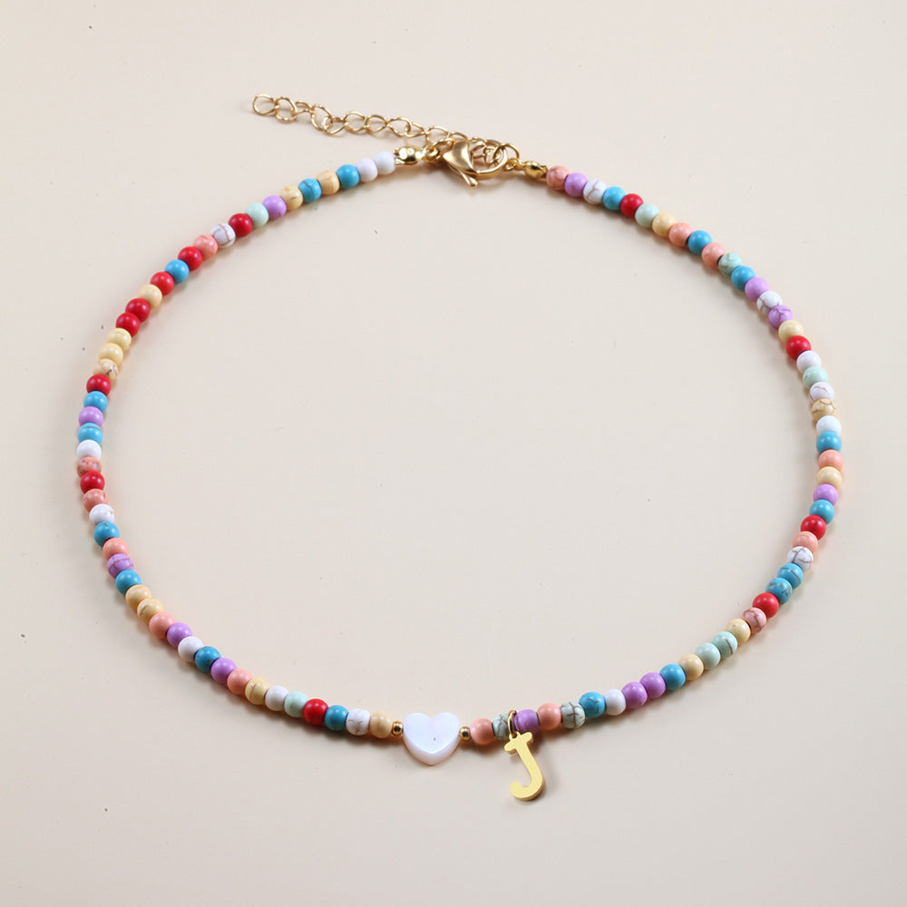 Rainbow Romance Alphabet Charm Necklace - Kiwi & Co Necklace