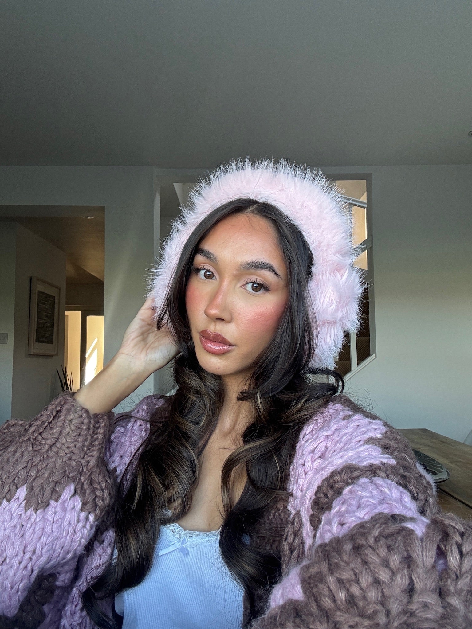 Pink Fluffy Ear Muffs