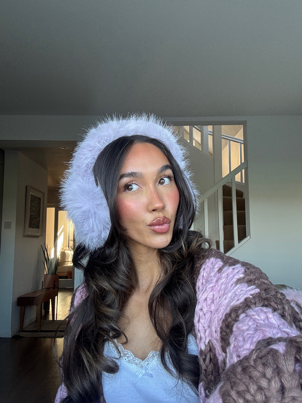 Lilac Fluffy Ear Muffs