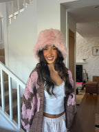 Soft Blush Faux Fur Hat
