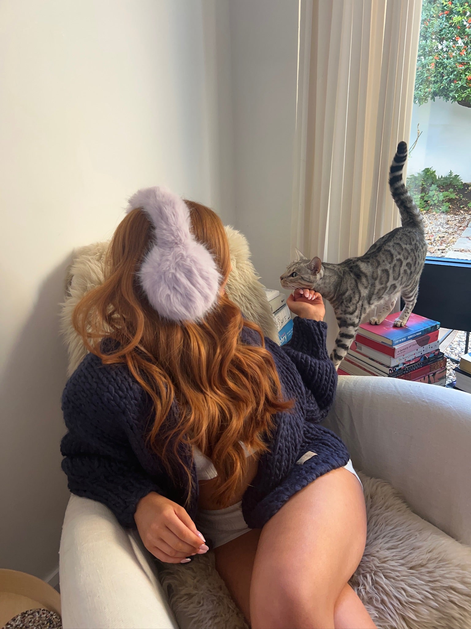 Lilac Fluffy Ear Muffs