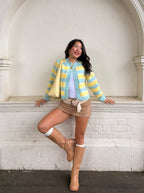 Blue & Yellow Darling Cardigan