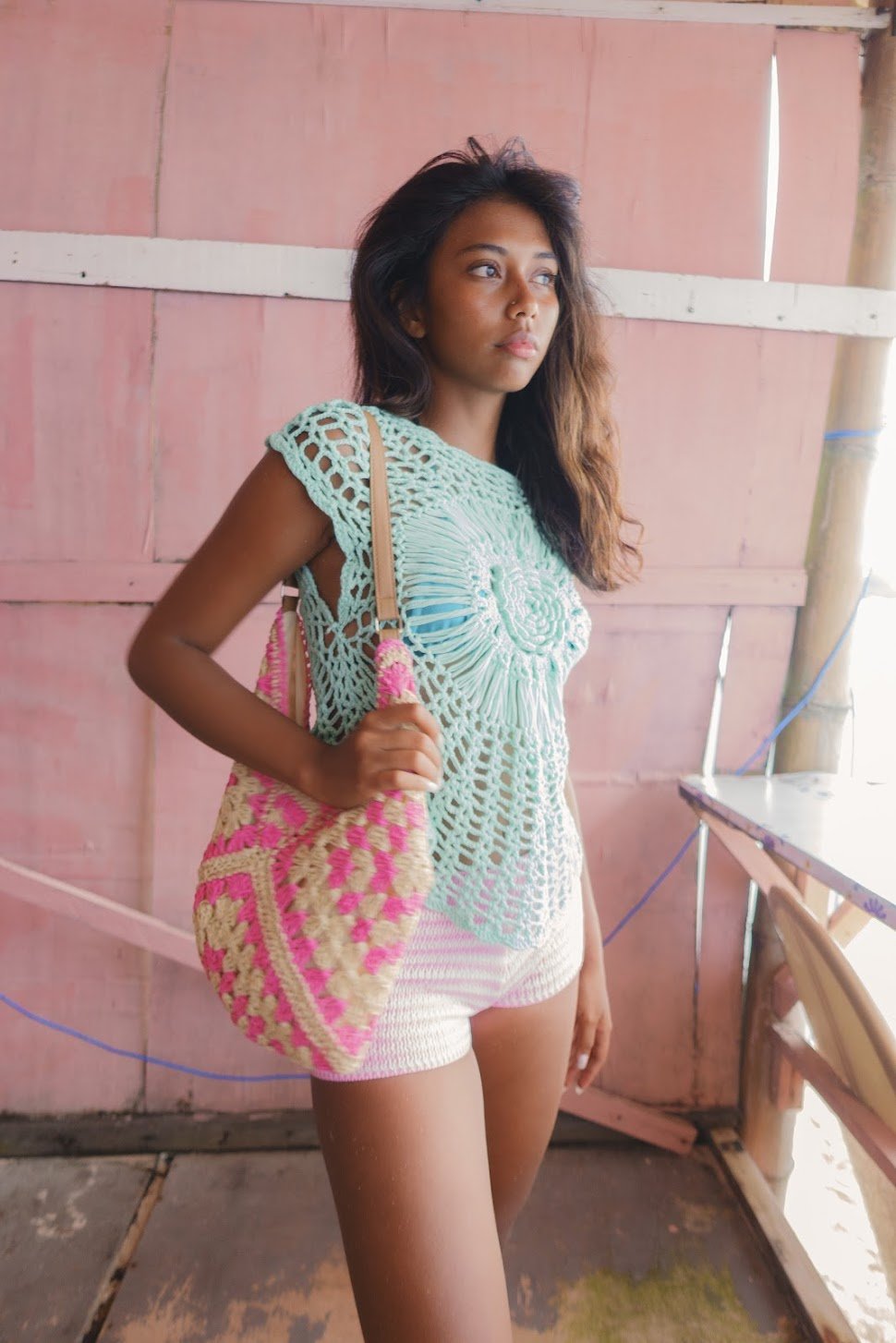 Aqua Cora Crochet Top - Kiwi & Co