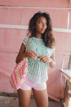 Aqua Cora Crochet Top - Kiwi & Co