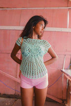 Aqua Cora Crochet Top - Kiwi & Co