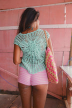 Aqua Cora Crochet Top - Kiwi & Co