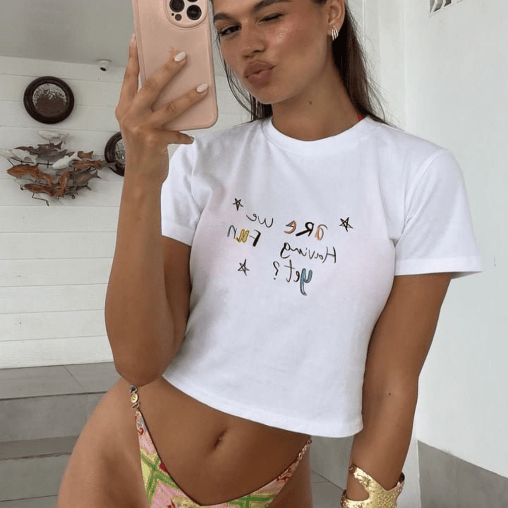 Are We Having Fun Yet Baby Tee - Kiwi & Co