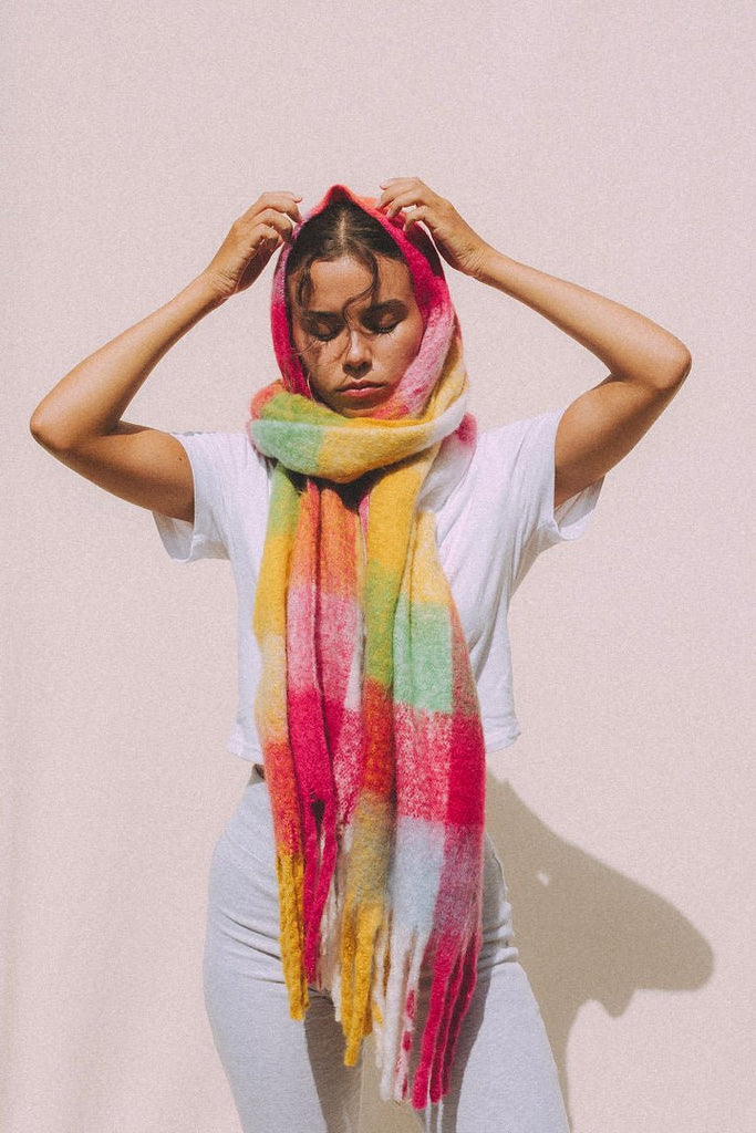 Checked Rainbow Scarf - Kiwi & Co