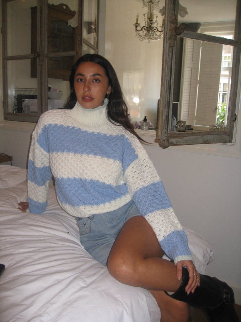 Cupid Cosy Jumper - Blue and White - Kiwi & Co