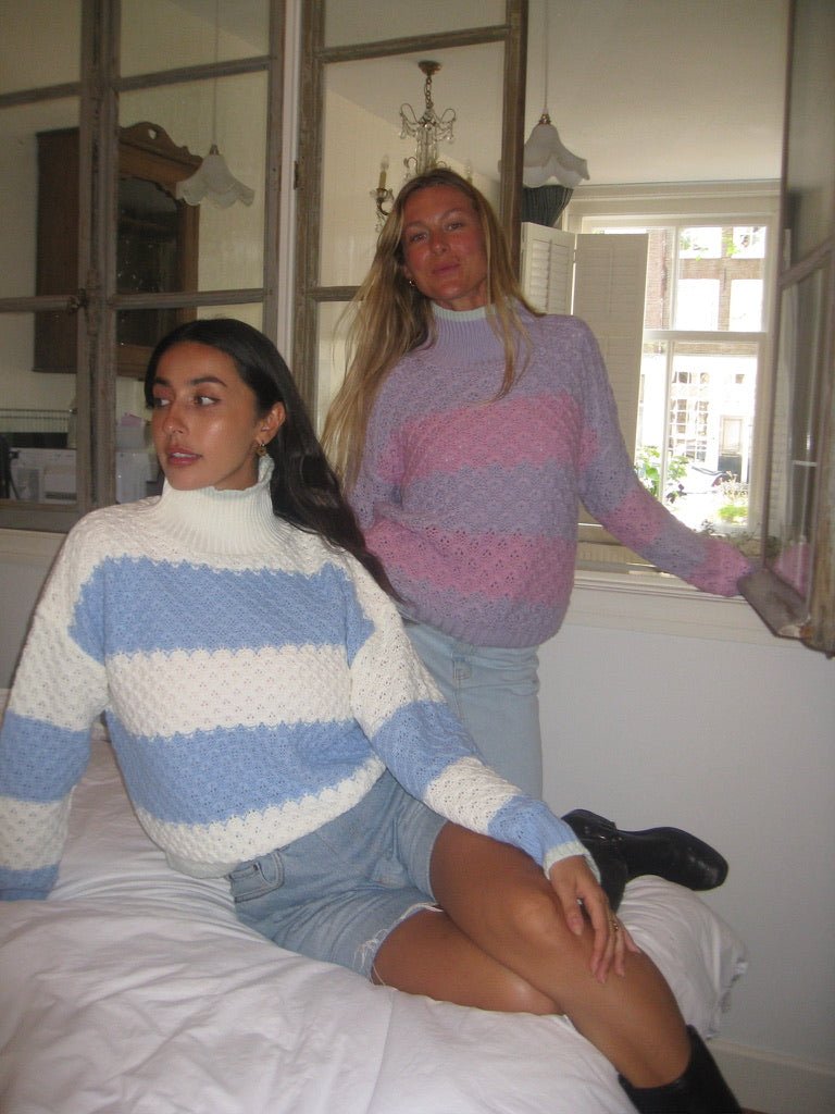 Cupid Cosy Jumper - Blue and White - Kiwi & Co