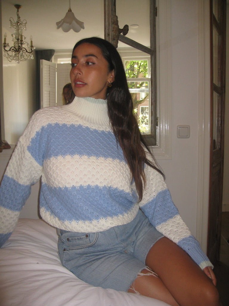 Cupid Cosy Jumper - Blue and White - Kiwi & Co