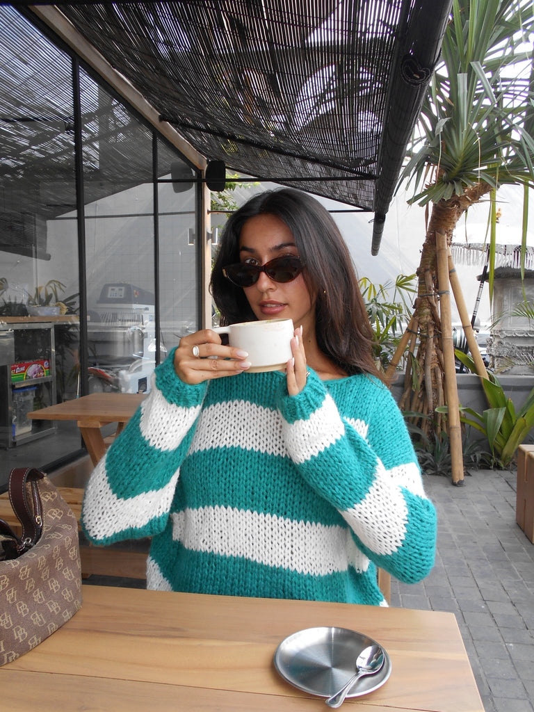 Forget Me Not Jumper in Green - Kiwi & Co