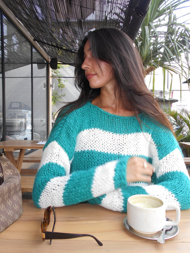 Forget Me Not Jumper in Green - Kiwi & Co