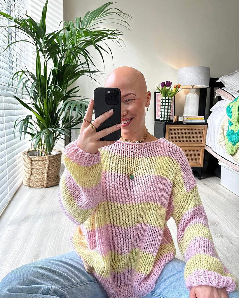 Forget Me Not Jumper in Yellow and Pink - Kiwi & Co