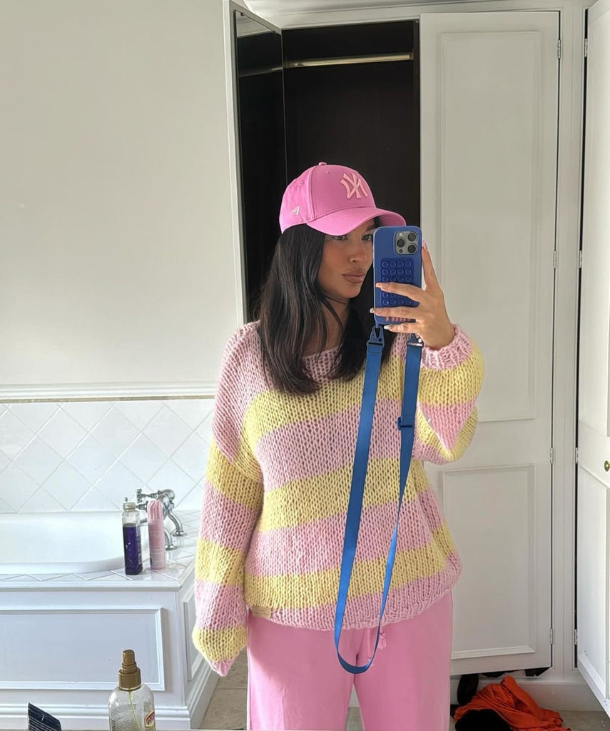 Forget Me Not Jumper in Yellow and Pink - Kiwi & Co