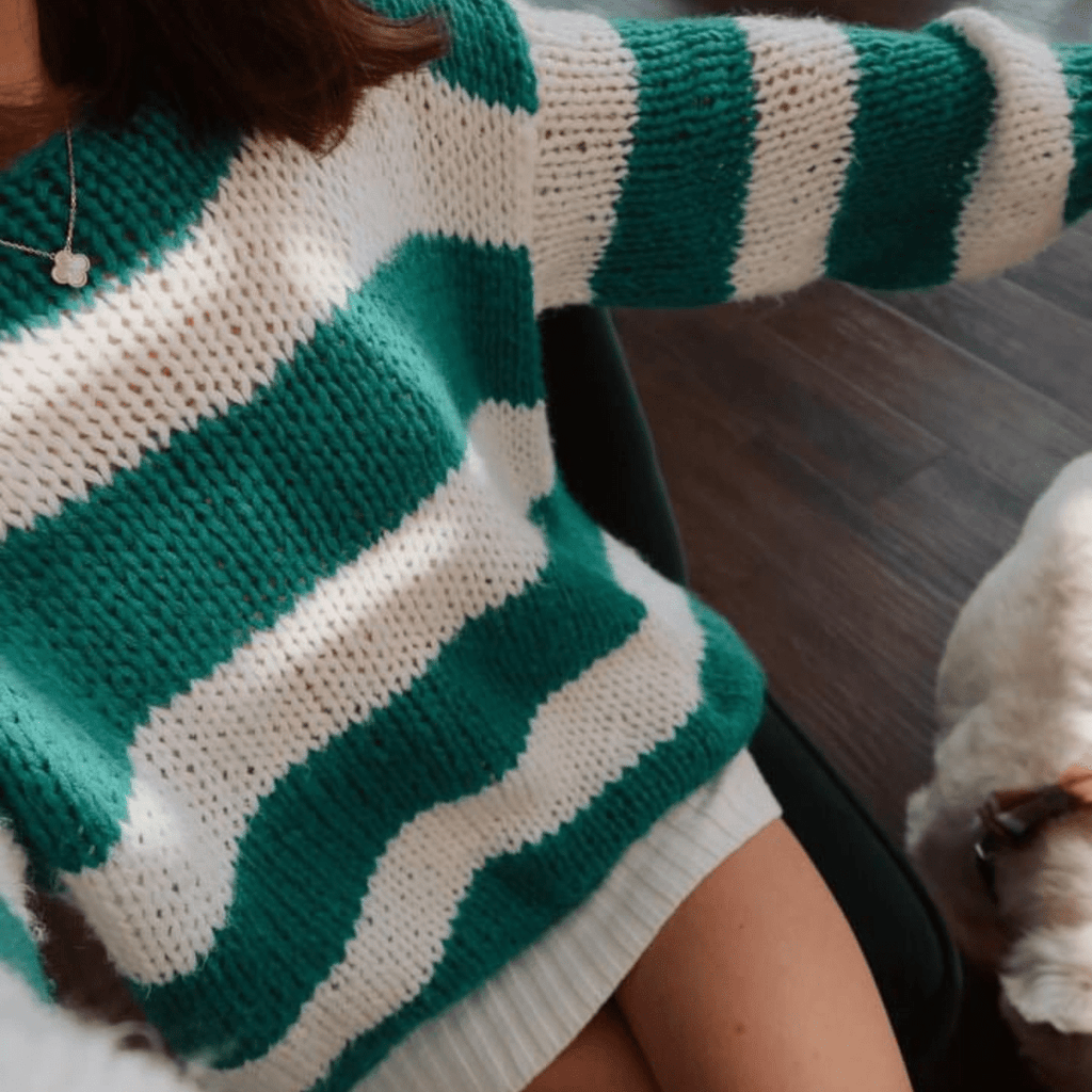 Green Forget Me Not Jumper - Kiwi & Co