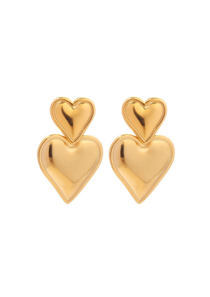 Heart to Heart Earrings in Gold - Kiwi & Co