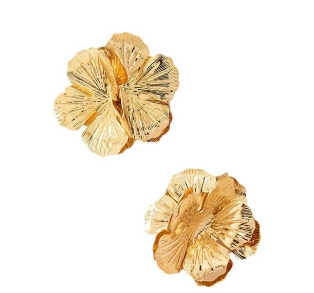 Hibiscus Harmony Earrings in Silver and Gold - Kiwi & Co