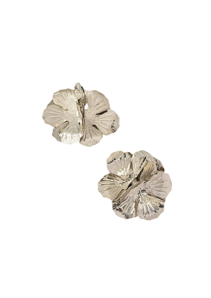 Hibiscus Harmony Earrings in Silver and Gold - Kiwi & Co