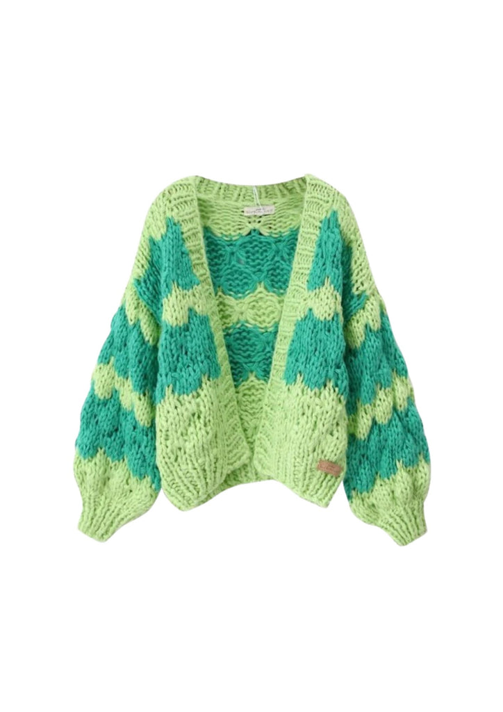 Hugs and Kisses Cardigan in Green - Kiwi & Co