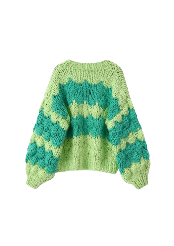 Hugs and Kisses Cardigan in Green - Kiwi & Co