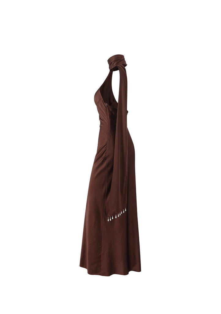 No.7: The Chocolate Satin Maxi Dress - Kiwi & Co