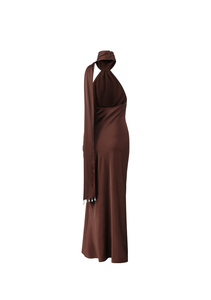 No.7: The Chocolate Satin Maxi Dress - Kiwi & Co