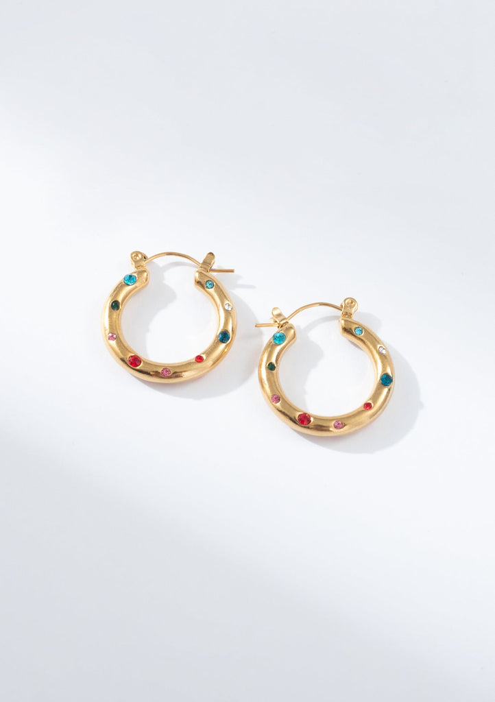 Nova Multi Stone Hoops - Kiwi & Co