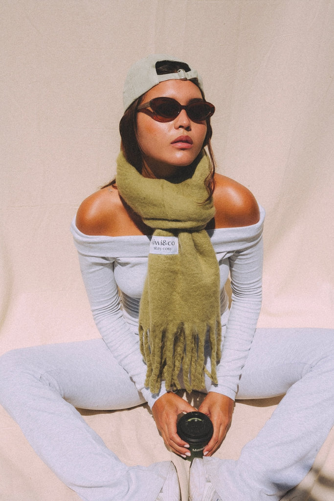 Olive Green Scarf - Kiwi & Co