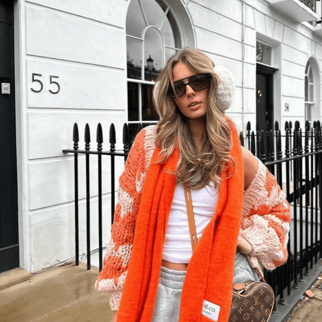 Orange Hugs and Kisses Cardigan - Kiwi & Co