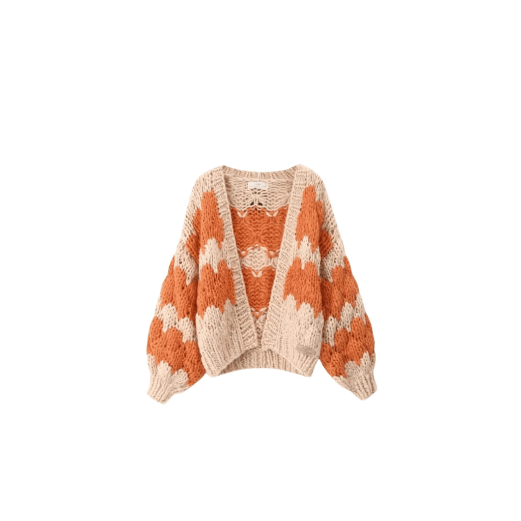 Orange Hugs and Kisses Cardigan - Kiwi & Co