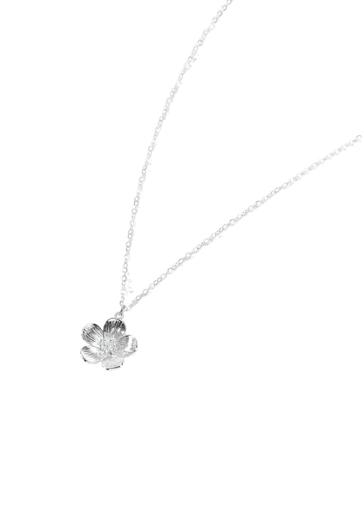 Pansy Petal Silver Necklace - Kiwi & Co