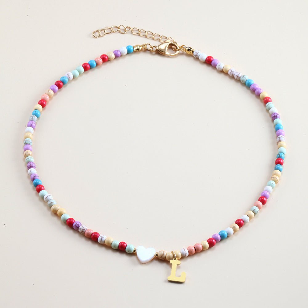 Rainbow Romance Alphabet Charm Necklace - Kiwi & Co