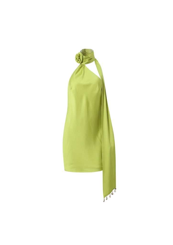 The Sienna Halterneck Dress in Green - Kiwi & Co